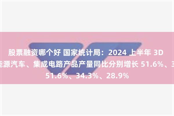 股票融资哪个好 国家统计局：2024 上半年 3D 打印设备、新能源汽车、集成电路产品产量同比分别增长 51.6%、34.3%、28.9%